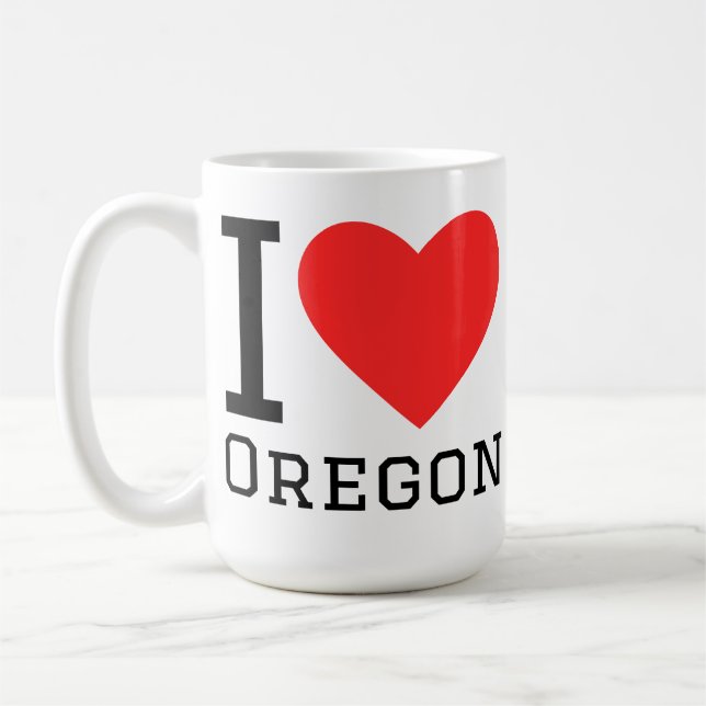 Ich liebe Oregon Kaffeetasse (Links)