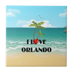 Ich liebe Orlando, Florida Fliese