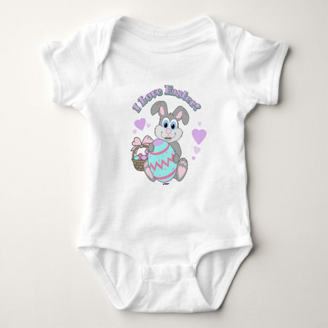 Ich Liebe Ostern! Osterhase Baby Strampler (Vorderseite)