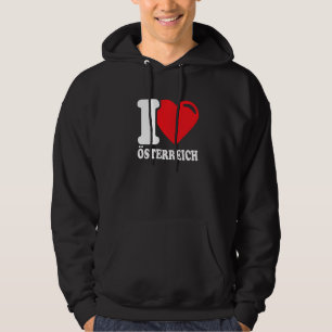 Ich liebe Österreich Heimat Österreichische Flagge Hoodie