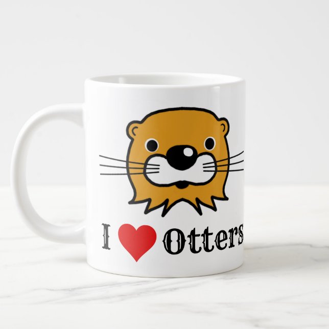 Ich Liebe Otters. Höhere Wertschätzung Jumbo-Tasse (Links)