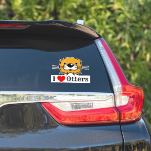 Ich Liebe. Otters Kopfaufkleber Aufkleber