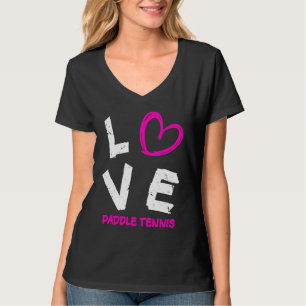 Ich liebe Paddle Tennis Herz T-Shirt