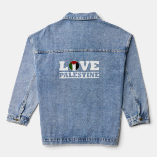 Ich liebe Palästina Fettgedruckte Typografie Herre Jeansjacke