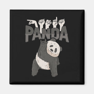 Ich liebe Panda ASL-Handgeste Gehörloser Hörverlus Magnet