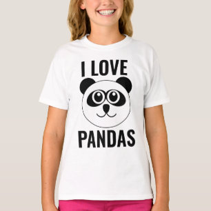 ICH LIEBE PANDA-BÄREN KINDER MÄDCHEN T-SHIRTS
