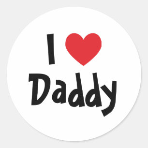 Ich liebe Papa Runder Aufkleber