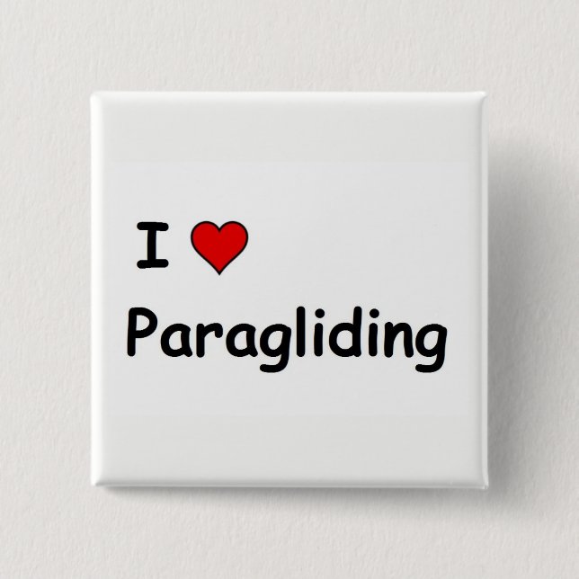 Ich liebe Paragliding Button (Vorderseite)