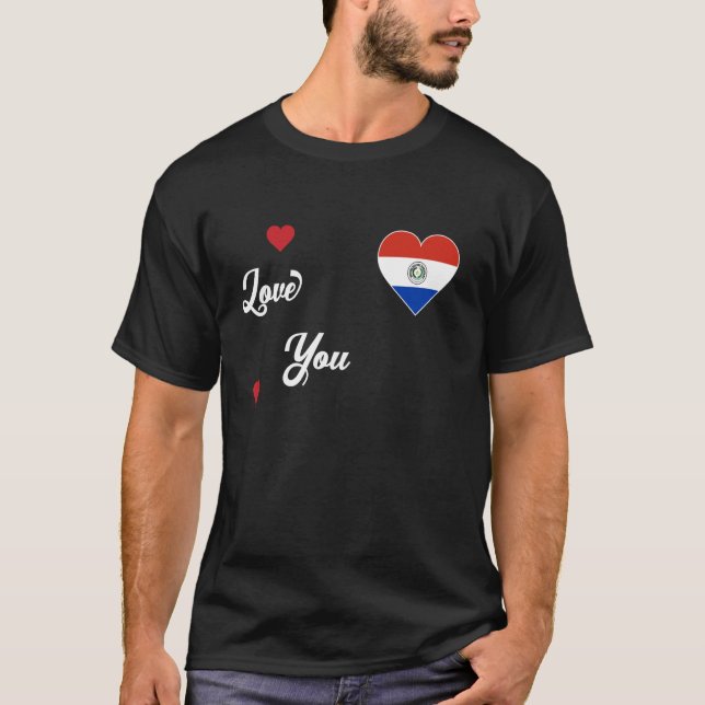 Ich Liebe Paraguay mit Paraguay-Flagge im Herzen T-Shirt (Vorderseite)