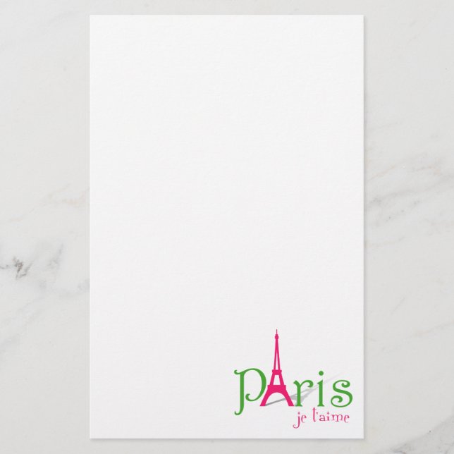 Ich liebe Paris Briefpapier (Vorderseite)