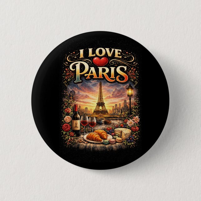 Ich liebe Paris Button (Vorderseite)