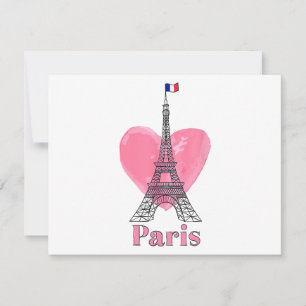 Ich liebe Paris Eiffelturm Frankreich Geschenk Feiertagskarte