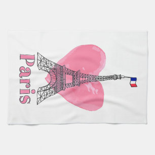 Ich liebe Paris Eiffelturm Frankreich Geschenk Geschirrtuch
