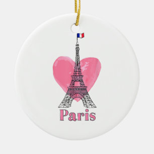 Ich liebe Paris Eiffelturm Frankreich Geschenk Keramik Ornament