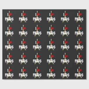 "Ich liebe Paris," Eiffelturm Geschenkpapier