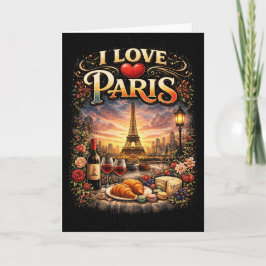 Ich liebe Paris Feiertagskarte