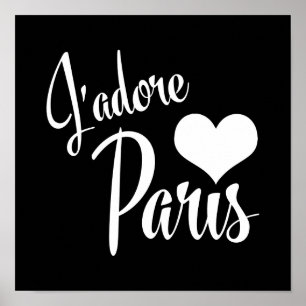 Ich liebe Paris - J'adore Paris im Vintage-Stil Poster