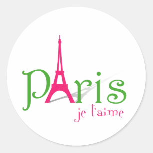 Ich liebe Paris Runder Aufkleber