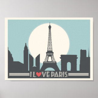 Ich liebe Paris Vintage Plakat