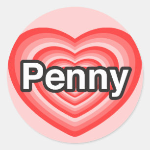 Ich Liebe Penny. Ich Liebe dir Penny. Herz Runder Aufkleber