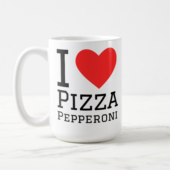 Ich liebe Pepperoni-Pizza  Kaffeetasse (Links)