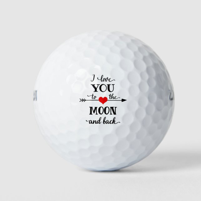 Ich Liebe personalisiert zum Mond und zurück Golfball (Vorderseite)