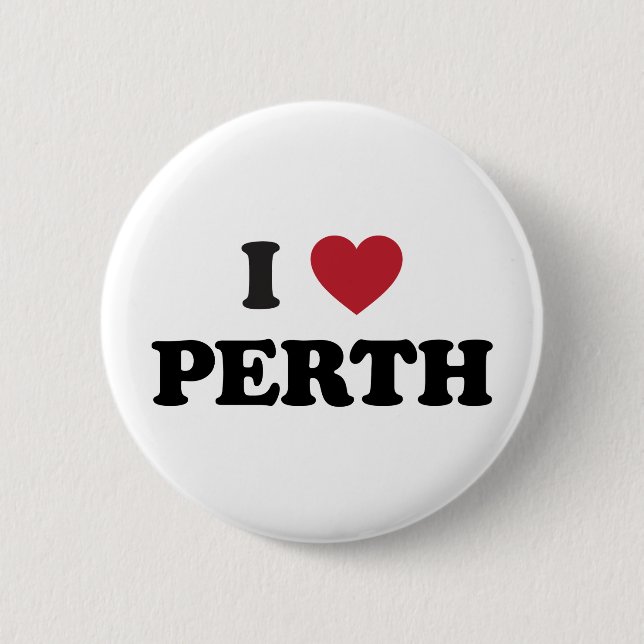 Ich liebe Perth Australien Button (Vorderseite)