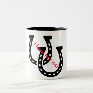 "Ich Liebe-Pferd" 11oz Kaffee-Tasse Zweifarbige Tasse