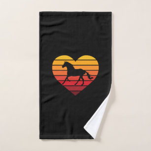 Ich liebe Pferde Retro Herz Handtuch