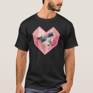 Ich Liebe Pferde Rosa Herz mit einem Pferd innen T-Shirt