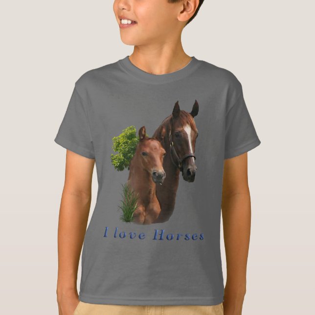 Ich Liebe Pferde T - Shirt (Vorderseite)