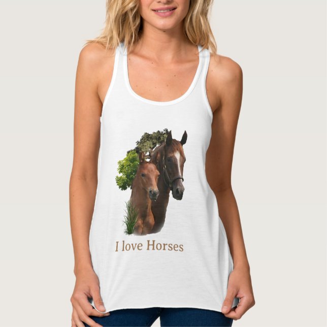 Ich liebe Pferde Tank Top (Vorderseite)