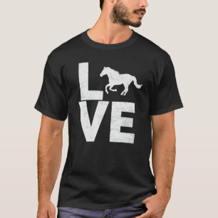 Ich liebe Pferde Vintage-Look Pferdesilhouette T-Shirt