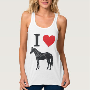Ich liebe Pferde Vintage-Stich-Shirt-Design_1 Tank Top