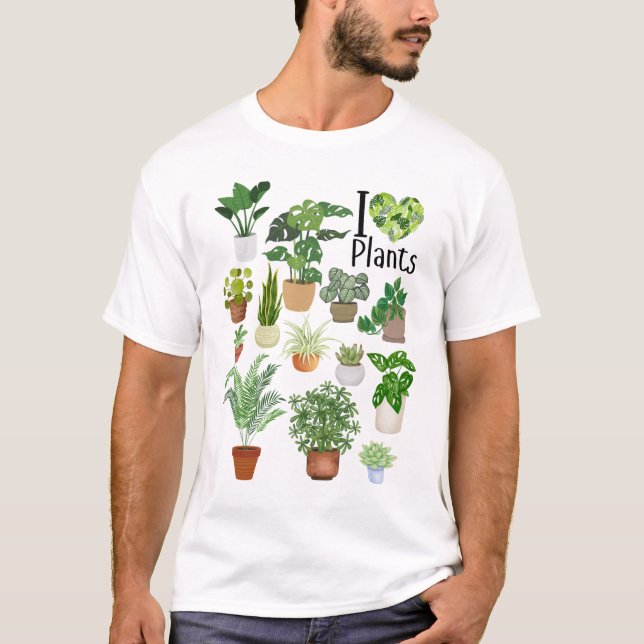 Ich liebe Pflanzen Basic T-Shirt (Vorderseite)