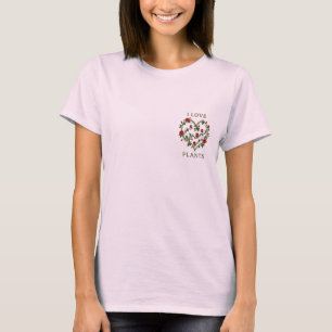 Ich liebe Pflanzen - Botanisches Herz T-Shirt