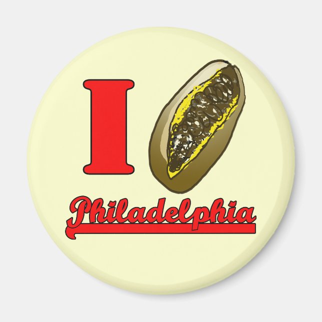 Ich liebe Philly Cheesesteaks Kühlschrank Magnet (Vorne)
