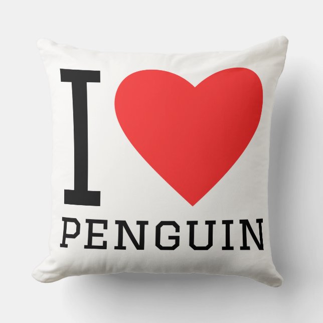 Ich liebe Pinguin Kissen (Vorderseite)