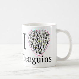 Ich Liebe Pinguine rosa Herzklopfen Tasse
