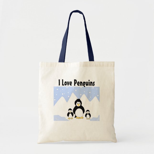 Ich liebe Pinguine Tragetasche (Vorne)