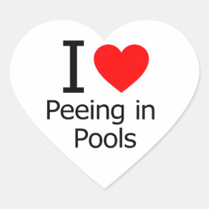 Ich Liebe pissen in Pools Herz-Aufkleber