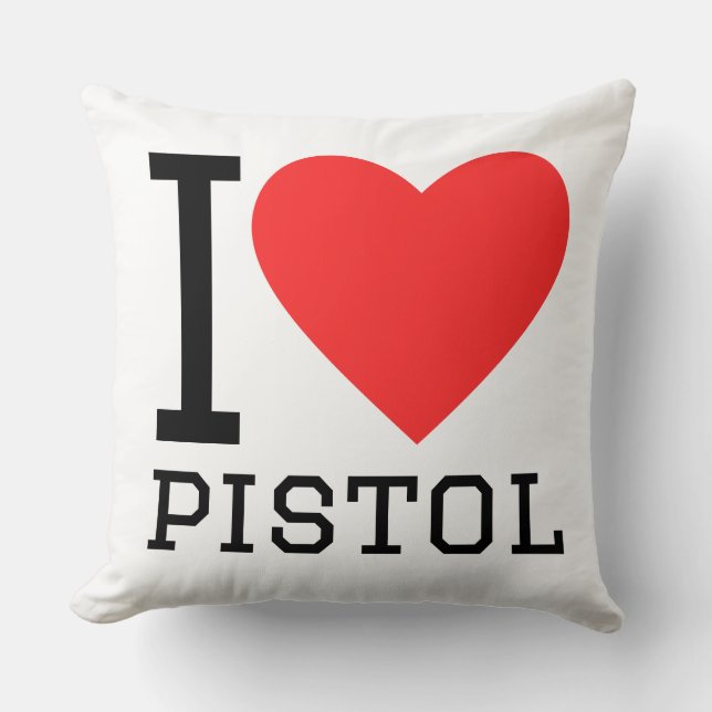 Ich liebe Pistole Kissen (Vorderseite)