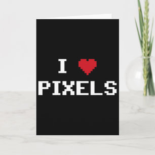 Ich liebe Pixel C64 Fans Herz Gaming Shirt Lustige Karte