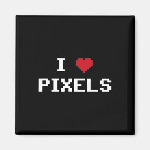 Ich liebe Pixel C64 Fans Herz Gaming-Shirt Lustige Magnet