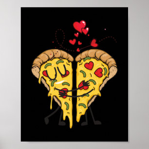 Ich Liebe Pizza Fun Fast Food Poster