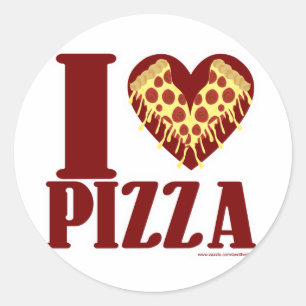 Ich liebe Pizza Runder Aufkleber