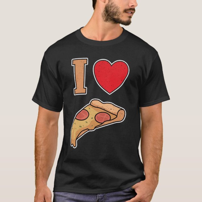 Ich Liebe Pizza T-Shirt (Vorderseite)