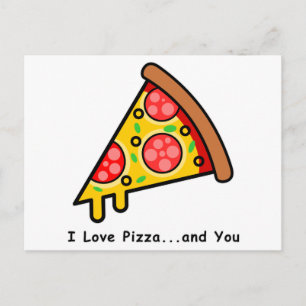 Ich liebe Pizza...und du bist lustig Postkarte