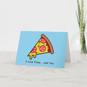 Ich liebe Pizza...und du lustiger Valentinstag Feiertagskarte