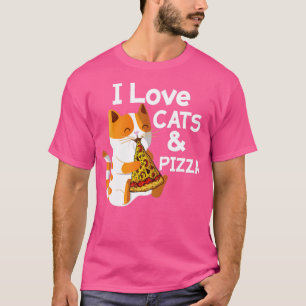 Ich Liebe Pizza und Katzen Funny Cat T-Shirt
